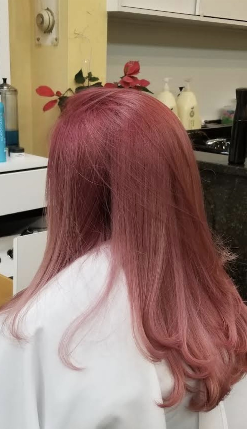 Pink hair coloring