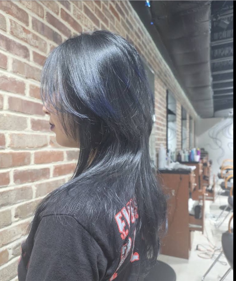 Dark layered haircut